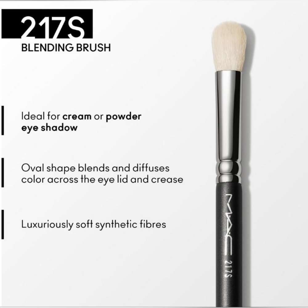 Mac Cosmetics 217S Blending Brush Brand New Authentic Synthetic - Picture 4 of 14